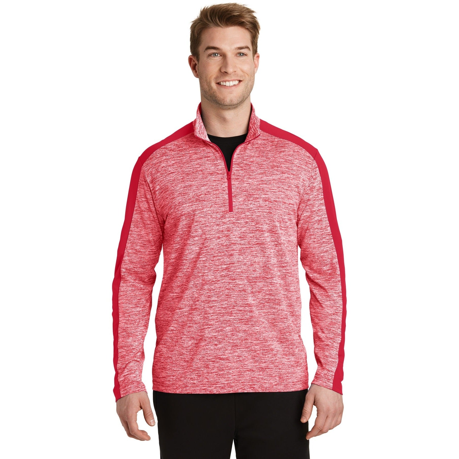 Sport-Tek-Sport-Tek® PosiCharge® Electric Heather Colorblock 1/4-Zip Pullover. ST397-MedTech-2